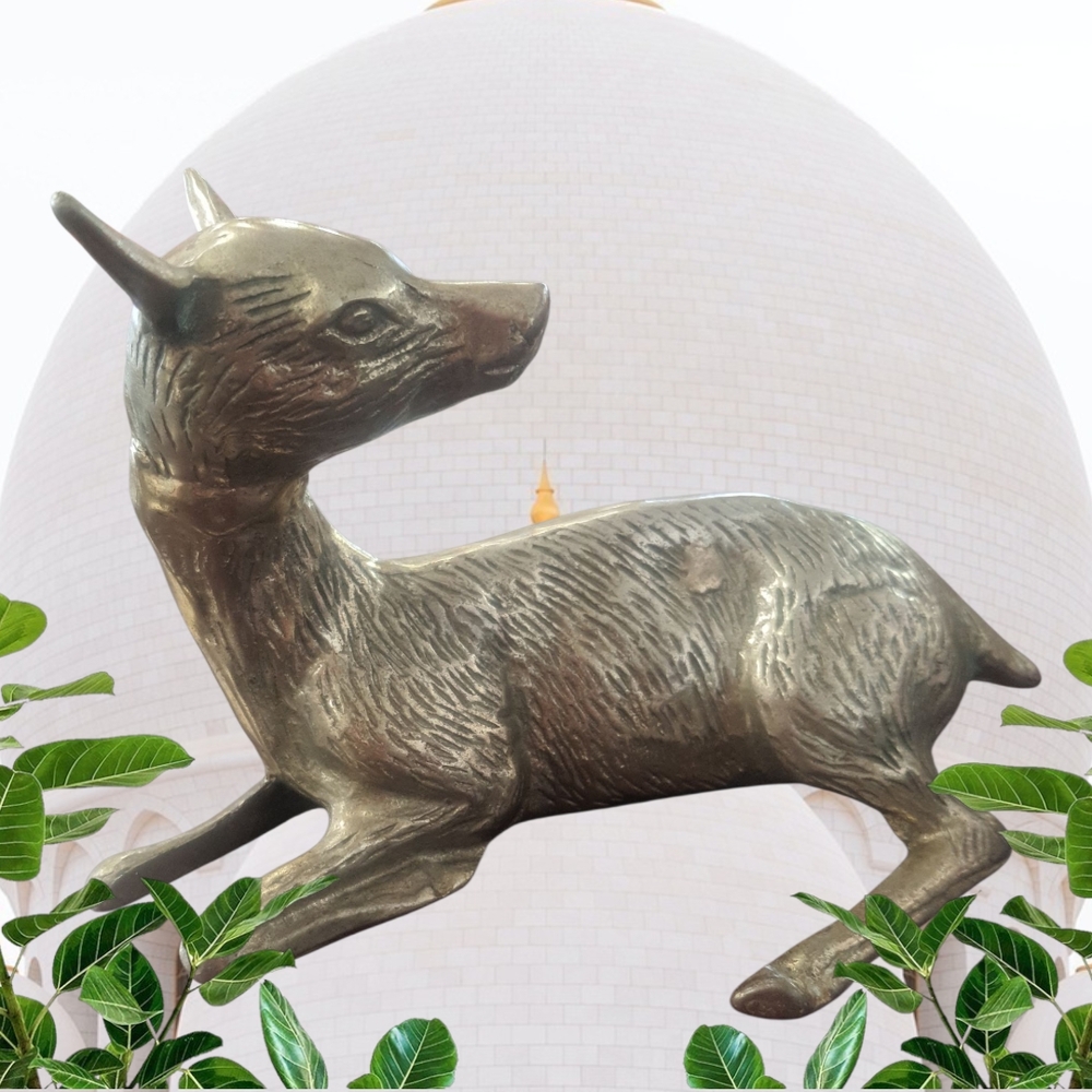 Charming Bronze Deer Sculpture